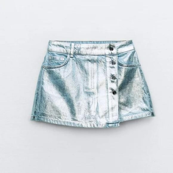 FOIL DENIM SHORT - Picture 1 of 3